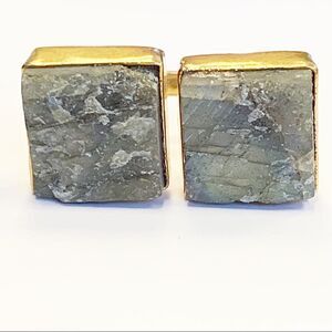 Double Stone Labradorite Open Adjustable Ring,